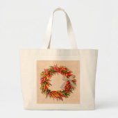 Zuidwest Chili Ristra Wreath on Adobe Wall Grote Tote Bag (Voorkant)