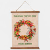 Zuidwest Chili Ristra Wreath on Adobe Wall Hangend Wandkleed (Voorkant)