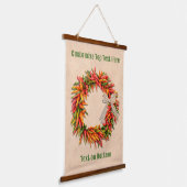 Zuidwest Chili Ristra Wreath on Adobe Wall Hangend Wandkleed (Gebogen)