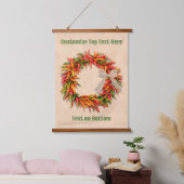 Zuidwest Chili Ristra Wreath on Adobe Wall Hangend Wandkleed (Slaapkamer)