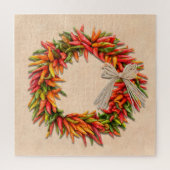 Zuidwest Chili Ristra Wreath on Adobe Wall Legpuzzel (Verticaal)