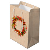 Zuidwest Chili Ristra Wreath on Adobe Wall Medium Cadeauzakje (Achterkant Gekanteld)