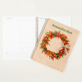 Zuidwest Chili Ristra Wreath on Adobe Wall Planner