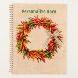 Zuidwest Chili Ristra Wreath on Adobe Wall Planner