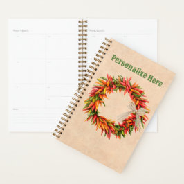 Zuidwest Chili Ristra Wreath on Adobe Wall Planner