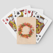 Zuidwest Chili Ristra Wreath on Adobe Wall Pokerkaarten (Achterkant)