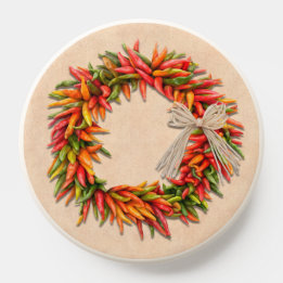 Zuidwest Chili Ristra Wreath on Adobe Wall PopSocket