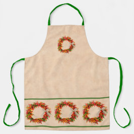 Zuidwest Chili Ristra Wreath on Adobe Wall Schort