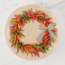 Zuidwest Chili Ristra Wreath on Adobe Wall Sierschaaltjes