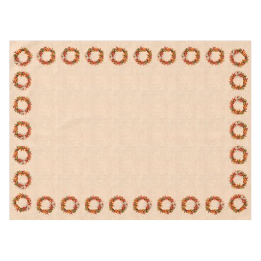 Zuidwest Chili Ristra Wreath on Adobe Wall Tafelkleed (Voorkant (Horizontaal))