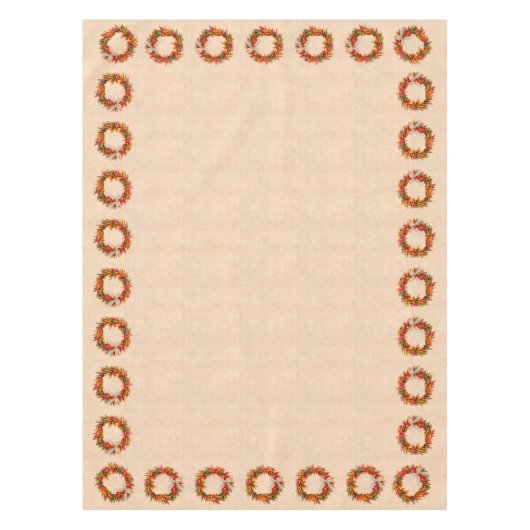 Zuidwest Chili Ristra Wreath on Adobe Wall Tafelkleed (Voorkant)