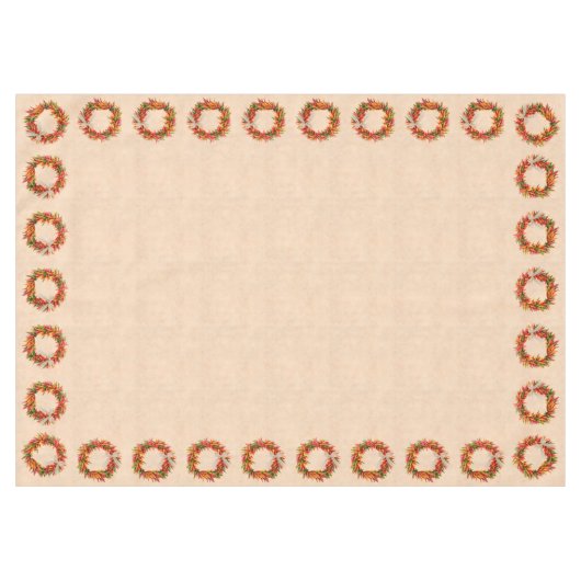 Zuidwest Chili Ristra Wreath on Adobe Wall Tafelkleed (Voorkant (Horizontaal))