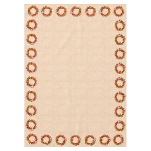 Zuidwest Chili Ristra Wreath on Adobe Wall Tafelkleed (Voorkant)