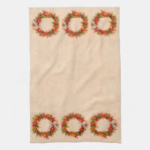 Zuidwest Chili Ristra Wreath on Adobe Wall Theedoek (Verticaal)