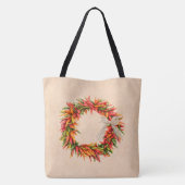 Zuidwest Chili Ristra Wreath on Adobe Wall Tote Bag (Achterkant)