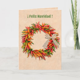 Zuidwest Chili Wreath Feliz Navidad Kerstmis Kaart
