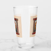 Zuidwest-Chili Wreath op Rustic Red Wood Window Glas (Rechts)