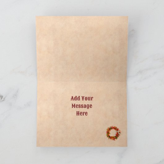 Zuidwest-Chili Wreath op Rustic Red Wood Window Kaart (Binnen)