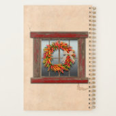 Zuidwest-Chili Wreath op Rustic Red Wood Window Planner (Achterkant)