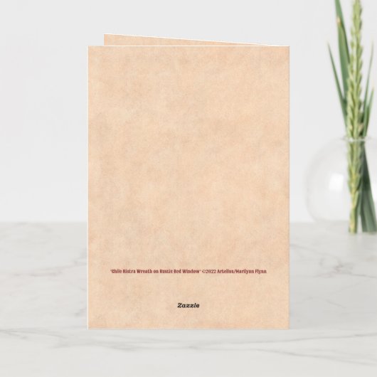 Zuidwest Chili Wreath Rustieke Rood Venster Vakant Kaart (Achterkant)
