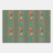 Zuidwest Copper Blauwgroen Javelina geometrisch pa Inpakpapier Vel (Voorkant 3)