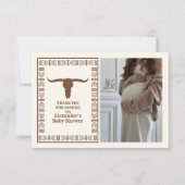 Zuidwest Country Ranch Western Baby shower Bedankkaart (Voorkant)