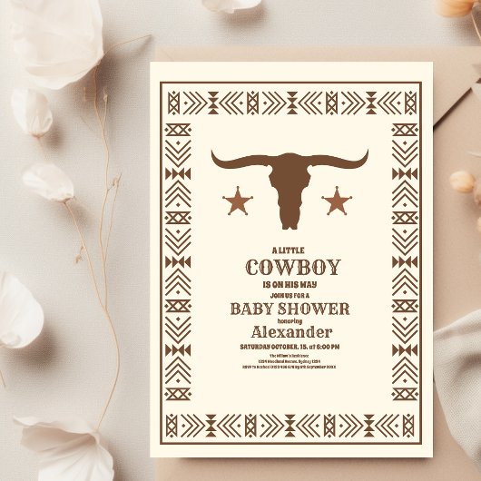 Zuidwest Country Ranch Western Baby shower Kaart