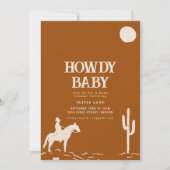 Zuidwest Cowboy Howdy Baby shower Uitnodigen Kaart (Voorkant)