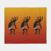 Zuidwest Dancing Kokopelli woestijn zonsondergang Fleece Deken (Voorkant (Horizontaal))