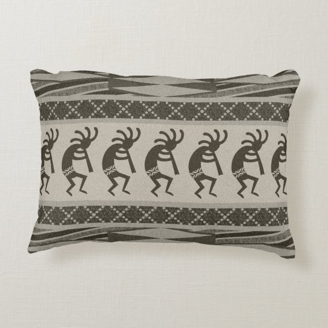 Zuidwest Design Tribal Dancing Kokopelli Decoratief Kussen (Achterkant)