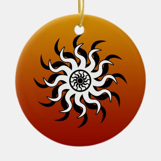 Zuidwest Design Tribal Sun Keramisch Ornament (Voorkant)