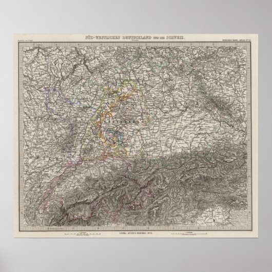 Zuidwest-Duitsland en Zwitserland Poster (Voorkant)