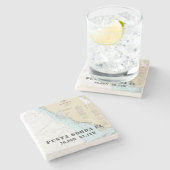 Zuidwest Florida 🌊 Authentieke Nautische Grafiek Stenen Onderzetter (Zijkant)