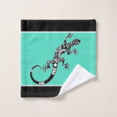 Zuidwest-Gecko Zee Green en Black Bad Handdoek (Wasdoekje)