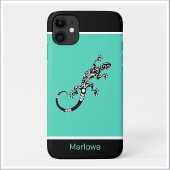 Zuidwest-Gecko Zee Green en Black Case-Mate iPhone Case