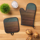 Zuidwest-gekleurde woestijn ovenwant & pannenlap set (Top down)