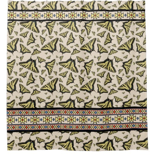 Zuidwest-gele kanonstaart douchegordijn (Voorkant)