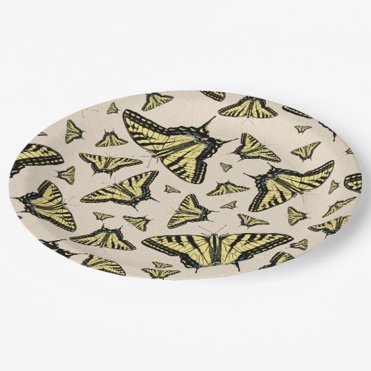 Zuidwest-gele kanonstaart papieren bordje (Gekanteld)