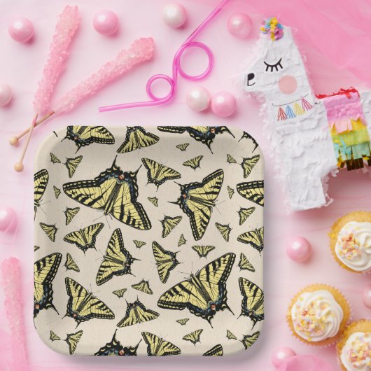 Zuidwest-gele kanonstaart papieren bordje (Feest)