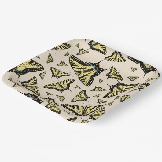 Zuidwest-gele kanonstaart papieren bordje (Gebogen)