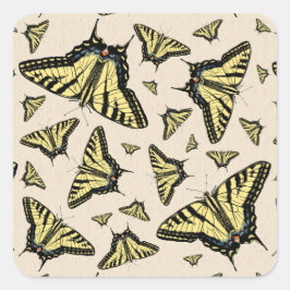 Zuidwest-gele kanonstaart vierkante sticker