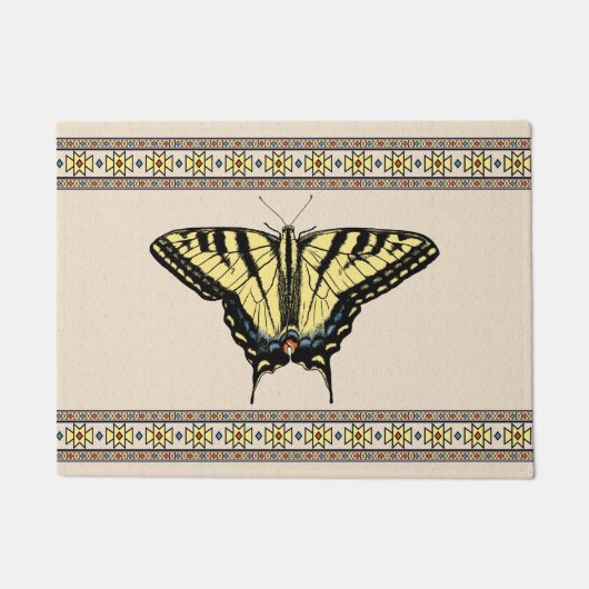 Zuidwest-gele zandstaarstaarstaafvlinder klein deurmat (Voorkant)