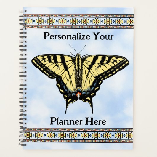 Zuidwest Gele Zwallowtail Vlinder Aangepast Planner (Voorkant)