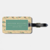 Zuidwest Geo Stap | Koraal Veerpatroon Bagagelabel (Achterkant horizontaal)