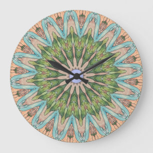 Zuidwest-Glas in lood Kaleidoscope Wall Clock Grote Klok
