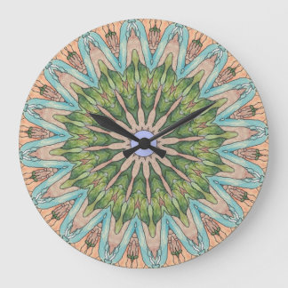 Zuidwest-Glas in lood Kaleidoscope Wall Clock Grote Klok