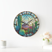 Zuidwest-Glas in lood woestijncactus landschap Grote Klok (Huis)