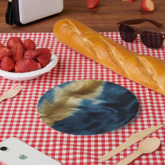 Zuidwest Gold Blue Koeienhuid Papieren Bordje (Picknick)