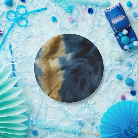 Zuidwest Gold Blue Koeienhuid Papieren Bordje (Feest)