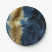 Zuidwest Gold Blue Koeienhuid Papieren Bordje (Voorkant)